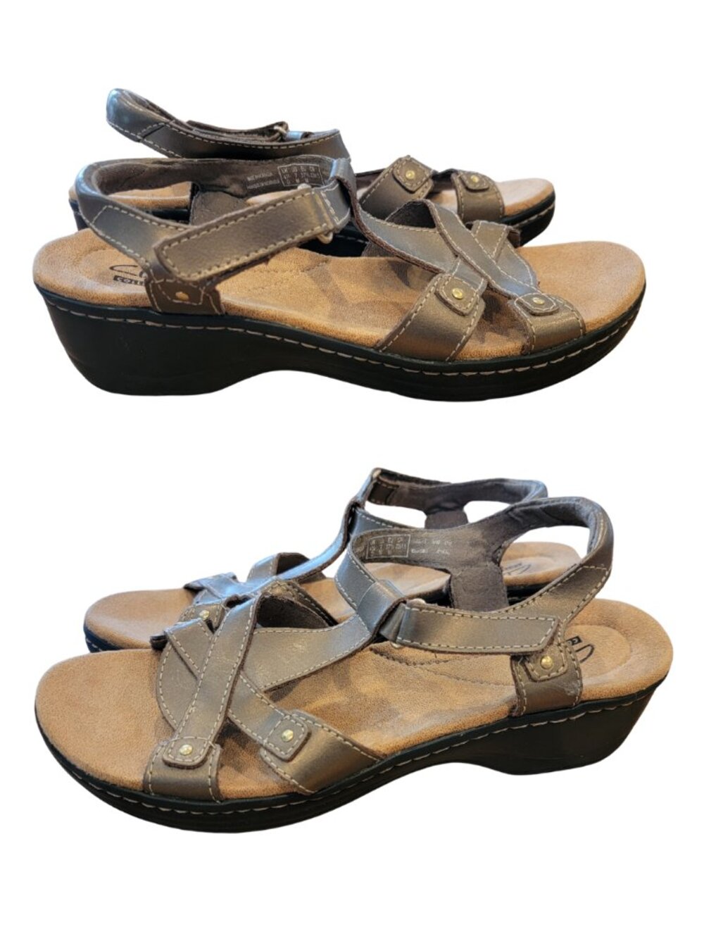 Clarks Hayla Flute Metallic Bronze Leather Sandals